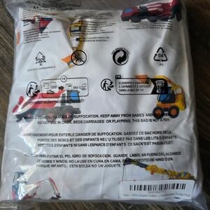 Addison Belle 100% Organic Cotton Fitted Crib Sheet Construction Trucks Print